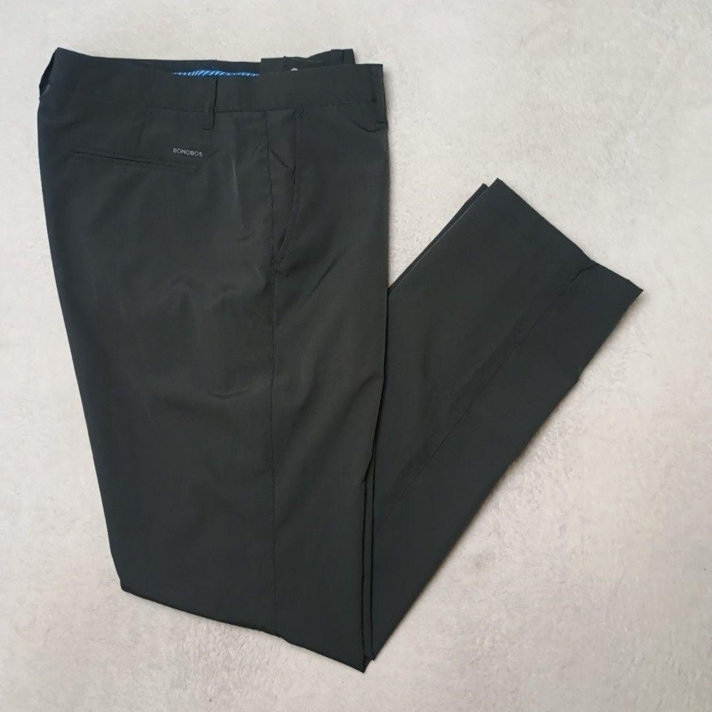 Bonobos Pants Mens 34x32 Gray Athletic Golf Performance Chino Stretch Tapered